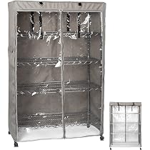 Copertura Impermeabile E Antipolvere Per Scaffali In Tessuto Oxford, 91x45x182 Cm, Con Cerniera E Adesivi