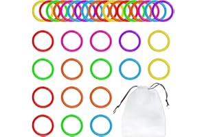 PFLYPF 100 Piezas de Anillo de Libro de Plástico, Anillos de Hoja Móvil, Encuadernación de Color, Tarjeta de Cuenta de Mano, Snap Círculo de Libros, Con Bolsa de Almacenamiento (28 mm)