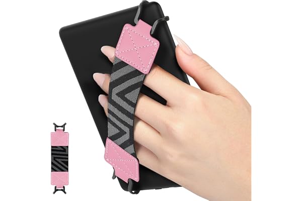 MoKo Security Hand-Strap for 6-8" Kindle eReaderFire , Kindle/Kobo/Voyaga/Lenovo/Sony E-Book , Elastic Versatile Hand Strap Lightweight Finger Grip Holder, Black Belt