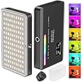 ULANZI VL120 RGB Video Light, Pocket LED On-Camera Light, Built-in 3100mAh Rechargeable Battery, 360 Full Color 20 Light Effects, CRI?95 2500-9000K, Black, (2495)