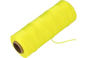 Goldblatt Cuerda de Albañil #18 x 153 m, Hilo de Albañil de Nailon Trenzado, Cordón Trenzado de Nylon de Amarillo Fluorescente, Resistencia a la Rotura, para Construcción, Albañilería, Agricultura