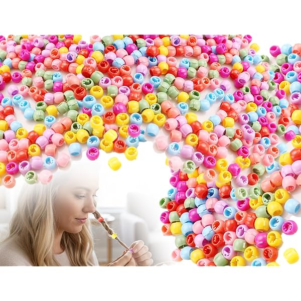 100 perles pour cheveux XXL - Couleurs arc-en-ciel pour tresses, torsades, dreadlocks, tresses, perles pour cheveux géantes, perles pour cheveux, perles pour tressage