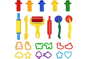 WONDERFORU Dough Tools, Set of 23 Pcs Smart Clay Dough Tools Rollers Cutters Extruders Kit