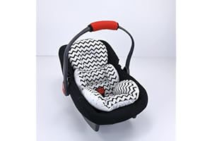 Umay Baby Baby Car Seat Cushion-Car Seat Liner -Car Seat Accessories (Black Zig Zag)