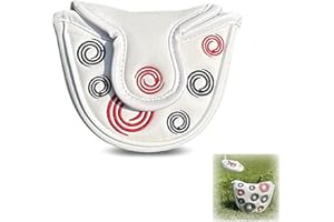 YSBCNK Mallet Putter Headcover, Golf Putter Head Covers with Premium Design, 13cm x 12cm x 4cm, White, Ideal for Odyssey 2 Ball Putters Cover, Travel and Golf Course Use