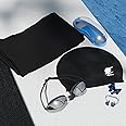 Lifelong Swimming Combo Kit for Men - Swim Cap, Swimming Goggles with Earplug Attached, Nose Clip & Microfibre Towel - Easy Fit Swimming Accessories - Waterproof Swimming Cap - Anti-Fog Swim Glasses