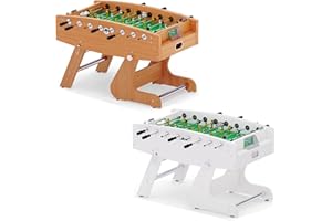 ‎AUTOMATEN HOFFMANN Automaten Hoffmann Tischkicker klappbar Comfort | Klappbarer u. platzsparender Turnier Kickertisch | Stangenpuffer, Kugellager, Torzählwerk, Kickerbälle | 140x75x87 cm | 65 kg | Markenqualität