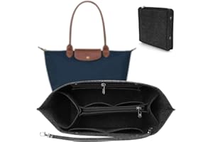ZOLGINAH Organizer da Borsa Donna per Borsa Longchamp Le Pliage, Feltro Organizzatore Borsa Leggero, con Scomparto Estraibile, Portachiavi (Grigio scuro, M)