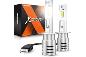 SEALIGHT H1 LED Ampoules, X5 22000lm 80W 6500K, Kit de Conversion pour Ampoules à tête Blanc Froid, Lot de 2