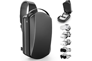 TYASOLEIL Large Carrying Case Compatible with Meta Quest 3/3S/2/VISION PRO 2/Pico 4/GALAXY XR, Hard Travel Case Compatible with Battery Head Strap, Controllers, Waterproof and Shockproof Portable Bag (Black)