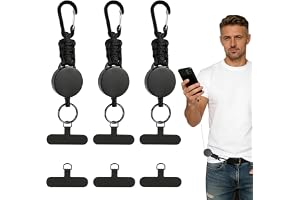 GFUEIGJ Mobiltelefonsäkring, utomhus, utdragbar, 3 stycken, infällbart mobiltelefonsäkringsband, , säkring, stöld, mobiltelefonkedja, hållare för utomhus, vandring, cykling