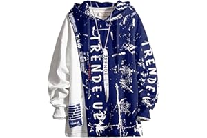 Covisoty Felpa Uomo con Cappuccio Stampa di Lettere Hoodie Hip Hop a Maniche Lunghe Sweatshirt Pullover Uomo Autunno Inverno