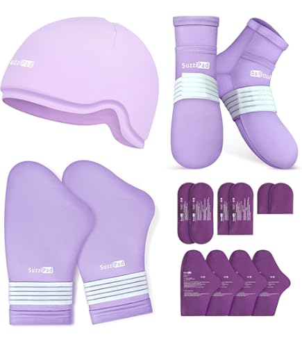 【手足冷却】グローブ ソックスセットSuzziPad 紫 SuzziPad XL Cold Therapy Socks & Hand Ice Pack, Cooling Gloves for