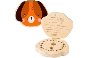 hej kiddo Zahndose Milchzähne | Zahnbox für Milchzähne | Milchzahndose Jungen & Mädchen für erstes Zähnchen | Zahnfee Geschenke Jungen | Milk Tooth Box (Hund)