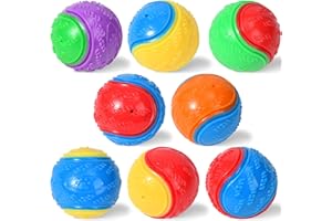 WANIX 8Pcs Squeaky Dog Balls, Indestructible Dog Ball, Balls for Dogs Training, Teeth Cleaning Puppy Chew Toys