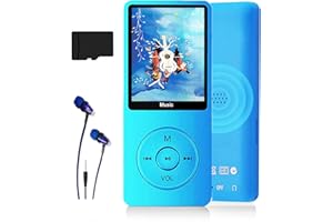 HOTECHS. MP3-Player, Musik-Player mit 16GB Micro SD Karte, Ultra Slim Musik-Player mit eingebautem Lautsprecher, Photo Viewer, Video Play, FM Radio, Voice Recorder, E-Book Reader, unterstützt