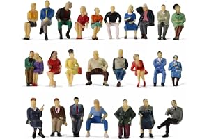 FRTmvg 25st olika O-skala 1:50 sittande figurer - målade människor modelljärnvägsfigurer, flerfärgade plastsittande figurer för järnvägslayouts