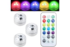 PENNLE 3 Pack Submersible LED Lights with Remote Control, Led Lights Versatile Flameless Button LED Tea Lights for Paper Lantern, Wedding Party Table Centerpieces Valentine's Day Easter Decoration