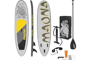 ECD Germany Stand Up Surf Paddle Board Gonflable 305/308/320/380 cm | PVC | jusqu'à 120/150 kg | Épaisseur 10/15 cm | Planche de Surf Pagaie Sac de Transport Pompe à Air | Diverses Couleurs Modèles