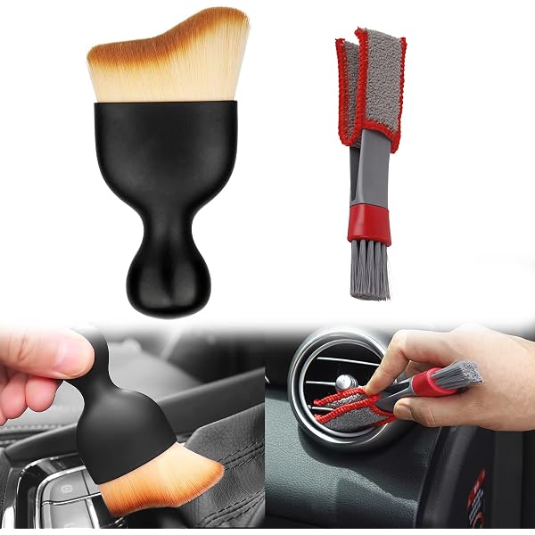 Brosse à Poussière Pour Intérieur De Voiture - Poils Souples En Nylon - Manche Brillant - Pour Tableau De Bord, Aérations, Cuir