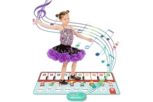 E-SMARTER Kids Piano Mat, Piano Dance Mat, Floor Piano Mat, Toddler Toys for 3+ Year Old Girls and Boys, 10 Keys Piano Play Mat with 8 Instruments, Christmas, Birthday Gift for Children, Kids, Babies