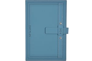 HOLDERZWU 2024 Diary A5 Page a Day, Diary 2024 Day Per Page from Jan to Dec, Day View Planner Organizer,12 Months 2024 Agenda with Pen Set,Monthly Tabs, 3 Bookmarks, Inner Pocket,Stickers (Blue)
