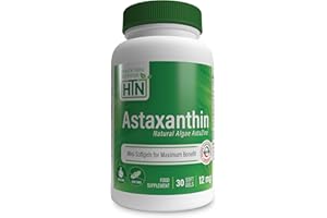 HEALTH THRU NUTRITION Natural Astaxanthin 12mg (Organic as AstaZine, Non-GMO, Soy-Free & Gluten Free) 30 Softgels (30)