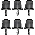 LXcom 50 Pcs Adjustable Drip Emitters Micro Spray 360 Degree Full Circle Pattern Water Flow Irrigation Drippers Sprinkler Drip Watering System Parts Drip Irrigation Kit (Black)