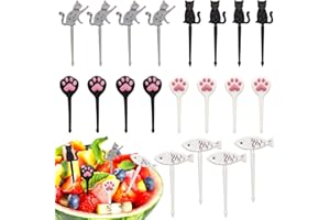 Mezrkuwr® 20 mini tenedores de frutas bento de dibujos animados para niños, palillos de dientes para alimentos, pinchos para tartas, accesorios bento, mini pinchos para postres