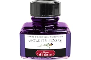 Jacques Herbin 13077T - One 30 ml bottle of ink for fountain pens and rollerballs Violette pensée - Painting - Drawing - Calligraphy - Creative Arts & Crafts