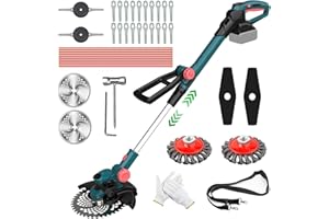 SUAIIOLK Rasentrimmer mit Akku, Akku Rasentrimmer für Makita-Akkus mit 5 Klingentypen, Bürstenlose Rasentrimmer mit Unkrautbürste, 21V Freischneider Akku Rasentrimmer Elektrisch (ohne Akku, ohne Ladegerät)