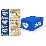 Mellin 12 Omogeneizzati Pesce con Verdure, 100% Naturale, 8 x 80 g Platessa, 8 x 80 g Orata e 8x 80 g Spigola - 24 Vasetti x 