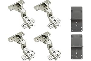LOOTICH 105 Grado Battuta Interna Cerniere per Porte 35 mm senza Ammortizzatore 35 mm con Chiusura Automatica Cucina Cerniera Armadio Porta per Ante Mobili 4 Pezzi