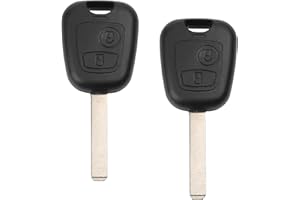 Betterher 2 Pezzi Guscio Chiave 2-Tasti Telecomando compatibile con lama per Peugeot 107 207 307 Citroen C1 C2 C3