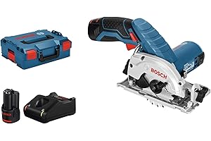 Bosch Professional 12V System Sega Circolare a Batteria Gks 12V-26 (Ø Lama: 85 Mm, Incl. 2 Batterie 3,0Ah e Caricabatteria, in L-Boxx 136)