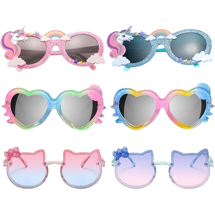 Lot De 4 Lunettes De Soleil Enfants - Cadre En Silicone Souple, Branches Flexibles - Pour 3 à 10 Ans, Activités Plein Air, Plage, Vélo