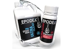 EPODEX® - Resina epossidica 2K, altezza di colata 0-2 cm, per progetti artistici, di artigianato e accessori in resina epossidica, resina di colata, trasparente o in 40 colori