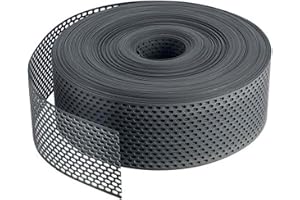 Fassadenprofile Ventilationslist/takfotsgaller PVC rullad 60m 100mm Svart, takfotsplåt, ventilationslist, gallerplåt, plast