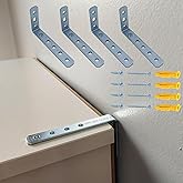 MR.BRACKET Deprem G&uuml;venliği Dolap Sabitleme Aparatı Seti 16x52x100mm - Mobilya Gardırop Portmanto Eşya Duvara Sabitleyici L D
