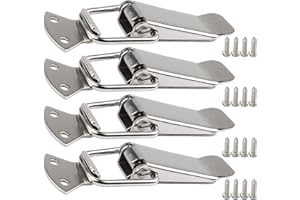 Litensh 4PCS Edelstahl Spannverschluss mit Schrauben, kistenverschluss Hebelverschluss Federknebelverschluss Schnapperklemme Kastenverschluss Verschlusskappe Kappenschloss für Werkzeugkasten