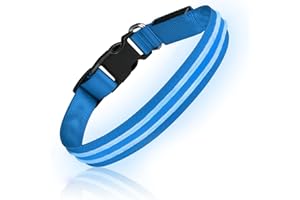 PCEOTLLAR Collar Luminoso Perro Recargable USB Collar LED para Perros Pequeño Mediano Grande Ajustable Collar Luz Perro y Impermeable 3 Modos de Iluminación para Perros