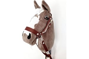 HORSE & TOYS Steckenpferd A4 (Pferd auf einem Stock) Hobby Horse A4 komplett mit Kantar wie auf dem Foto (Spotted)