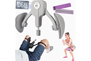 ARJEOU Beckenboden Trainer 0-50 KG Einstellbarer Widerstand Inner Oberschenkel Trainer Pro mit Beinriemen, Adduktoren Trainer Bein Training Beinpresse Kegel für Frauen Männer