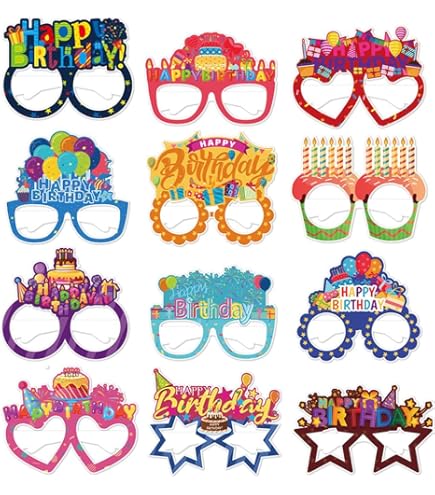 Occhiali Da Festa 'Happy Birthday' - 8 Pezzi Divertenti Per Compleanni E Feste