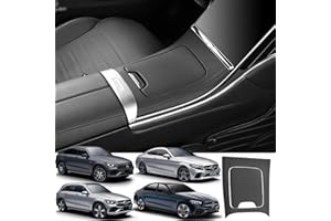 BRAVEKING1 Adhesivo de Cuero para Panel de Consola Central Kit de cubierta de Decoración para Mercedes-Benz C-Class GLC AMG C260 C300 C43 GLC260 GLC300 GLC300e GLC43 2023+ Interiores Accesorios(Black)