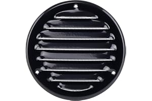 STEINBERG14 Negro 100 mm Rejilla de Ventilacion Redonda con Mosquitera, Metalica