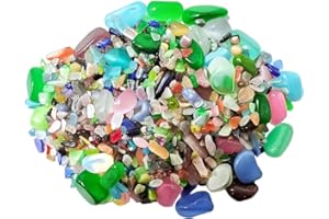 Agate de Cristal Colorée Diyxisk 400 g, Opale de Couleur Naturelle, Pierre d'Aquarium, Cour, Décoration d'Aquarium, Paysage, Parterre de Fleurs, Vase, Décoration d'Intérieur Bricolage (Colorée)