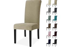Ystyle Fundas Sillas De Comedor Pack 4, Fundas para Sillas Ajustables, Funda para Sillas Elástica, Cubre Funda Protectora Sillas Lavables para Banquetes Hogar Restaurante Hotel, Caqui