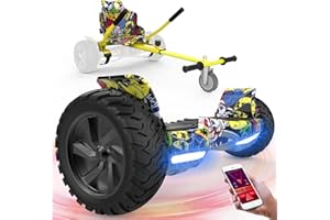 ‎FUNDOT FUNDOT Hoverboards mit Sitz, All-Terrain-Hoverboards mit Hoverkart,8,5 Zoll Go-Kart mit Self balancing scooter, Offroad-Hoverboards mit Bluetooth-Lautsprecher,APP, LED,Geschenk für Kinder Erwachsene