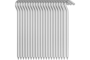 Olicky Tent Pegs Metal Heavy Duty Tent Hooks Aluminum Alloy Camping Hard Ground Pegs for Football Net Tarpaulin and Outdoor - 20Pcs